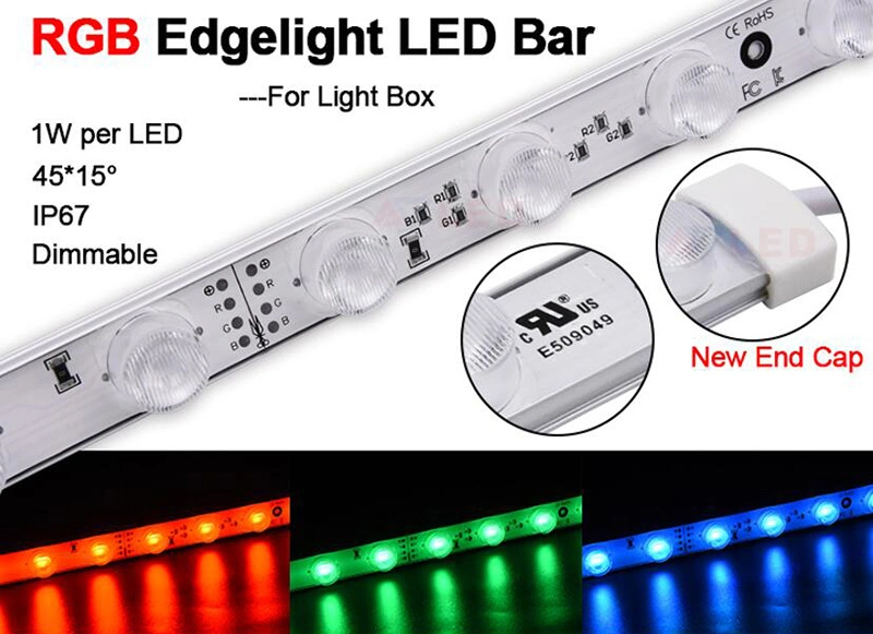 High Brightness IP67 Energy-Saving SMD3030 24LEDs/M RGB Color Adjustable Edge Lit LED Light Bars for Light Box