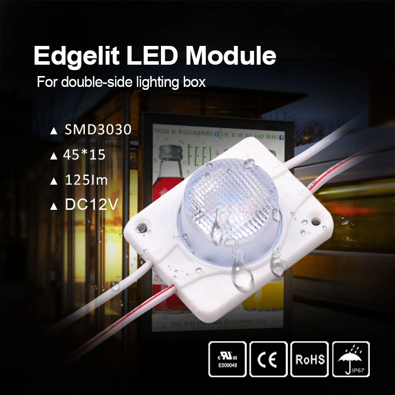 1LEDs DC12V 1.5W IP67 SMD3030 45X15° Edgelit LED Module Lights