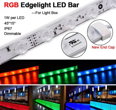 Hohe Helligkeit, IP67, energiesparend, SMD3030, 24 LEDs/m, RGB-Farbe, verstellbare, kantenbeleuchtete LED-Lichtleisten für Leuchtkasten