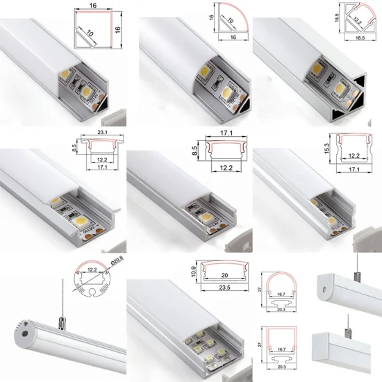 V-förmiges LED-Streifen-Aluminiumprofil, Eck-LED-Aluminium-Strangpressprofil für LED-Linearbeleuchtung