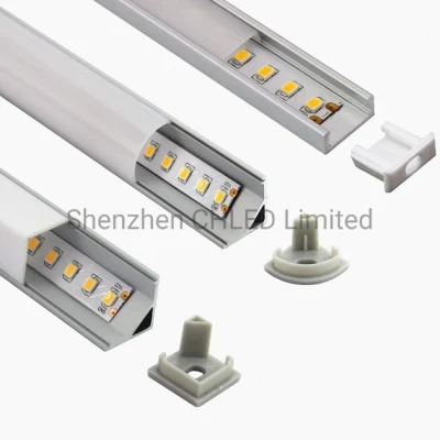 1506 2206 Aluminium-U-Schlitz- und V-Schlitz-Profil aus Aluminium für starre lineare LED-Beleuchtungsleiste